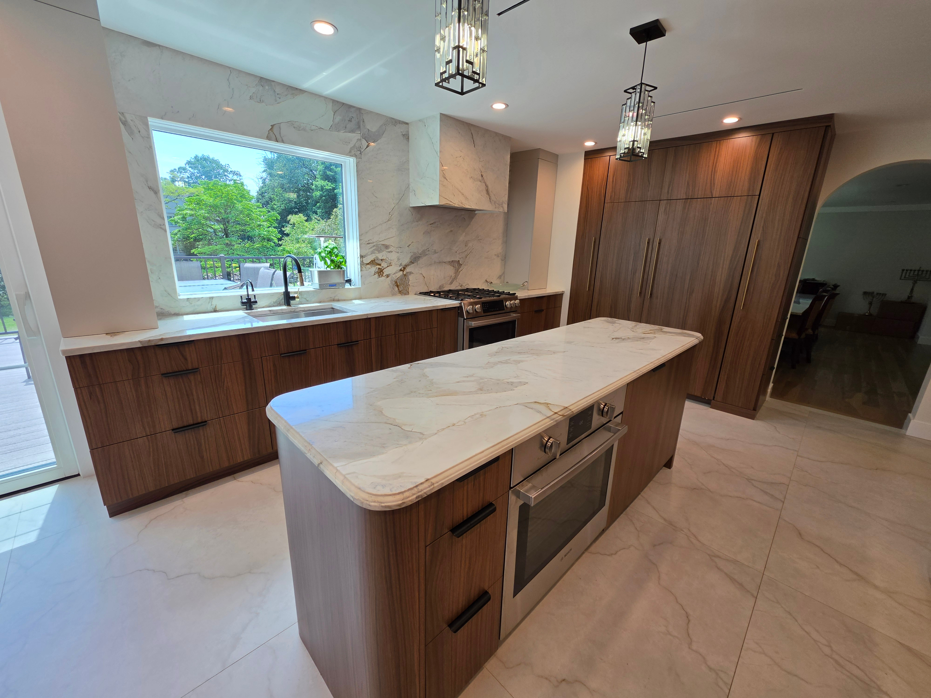 Luxury kitchen with custom stone countertops